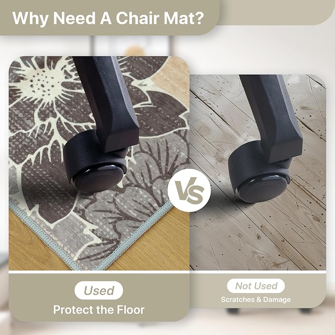 36"x48" Office Chair Mat for Hardwood Tile Floor, Under Desk Carpet Protector - Image 5
