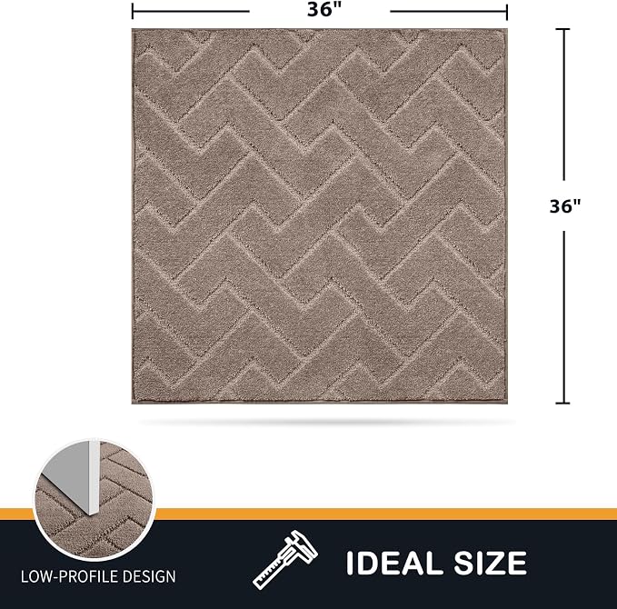 PURRUGS Dirt Trapping Door Mat 36" x 36", Non-Slip Machine Washable Entry Rug - Image 2