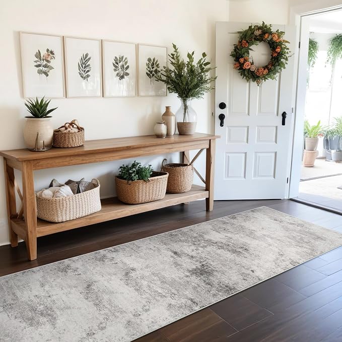 Carpet Runners for Hallway 8ft: Washable Non-Slip Abstract Rugs for Kitchen by BYYVOORugsforYourHome