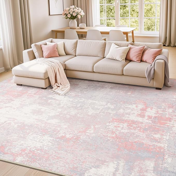 RELEANY Washable Area Rugs 10'x14' Non-Slip Modern Abstract Soft by RELEANY