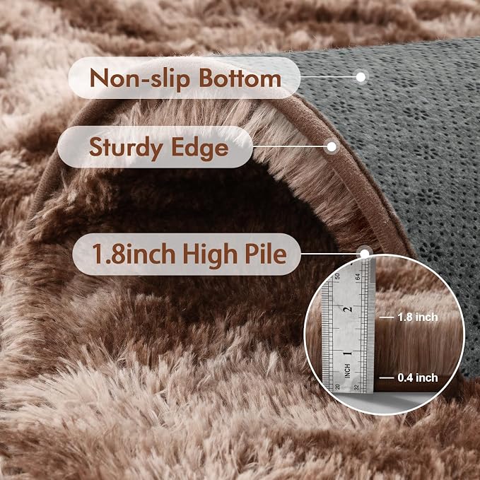 10x14 Ft Extra Large Shag Brown Area Rug - Image 6