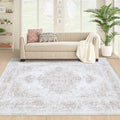 XLUEZ Area Rug 4x6 Vintage Rug, Machine Washable Vintage Distressed Medallion by XLUEZ