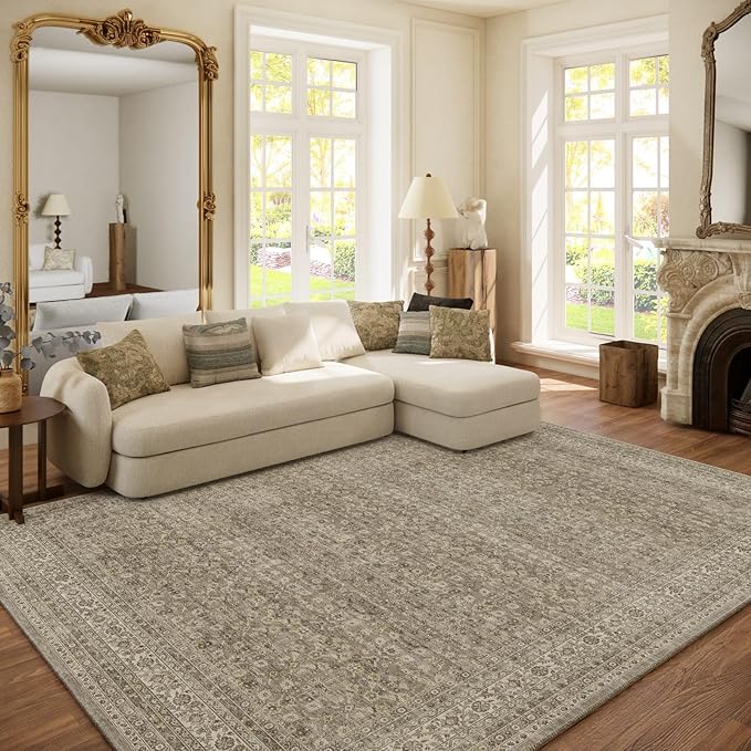 Washable Area Rugs for Living Room: 6x9 Bedroom Area Rug Boho Vintage Rugs by palohom
