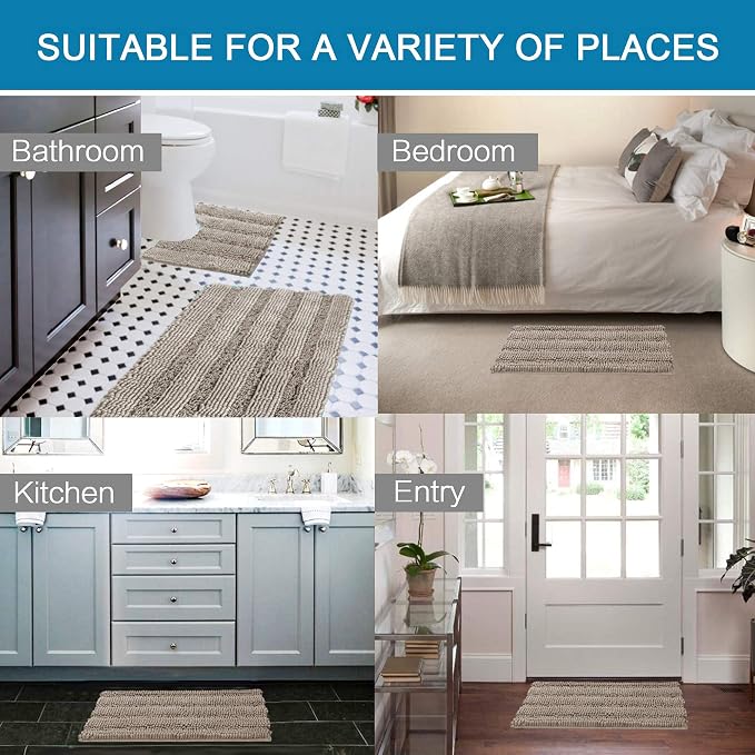 H.VERSAILTEX Bathroom Rugs Bath Rug Set 2 Piece Bathroom Contour Rug Toilet Mat - Image 6