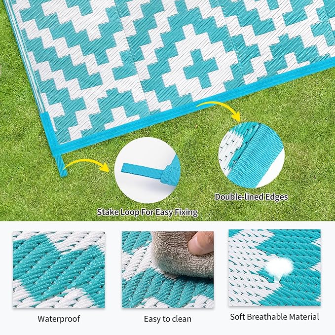 Outdoor Patio Plastic Straw Rug - Image 6