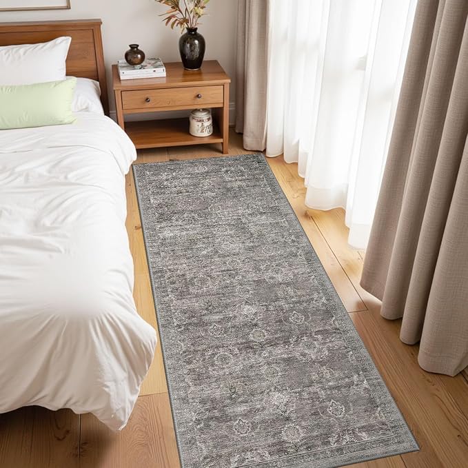 Rugxara 2x5 Runner Rug, Washable Kitchen Rugs, Non Slip Low Pile Area Rug Carpet - Image 4