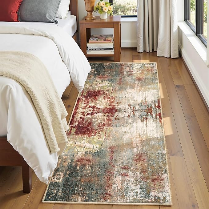 RELEANY Washable Area Rugs 2'x8' Non-Slip Modern Abstract Soft - Image 5