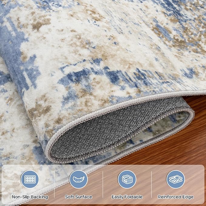 5x7 Area Rugs for Living Room Rug Washable: Modern Rug for Dining Room Bedroom - Image 4