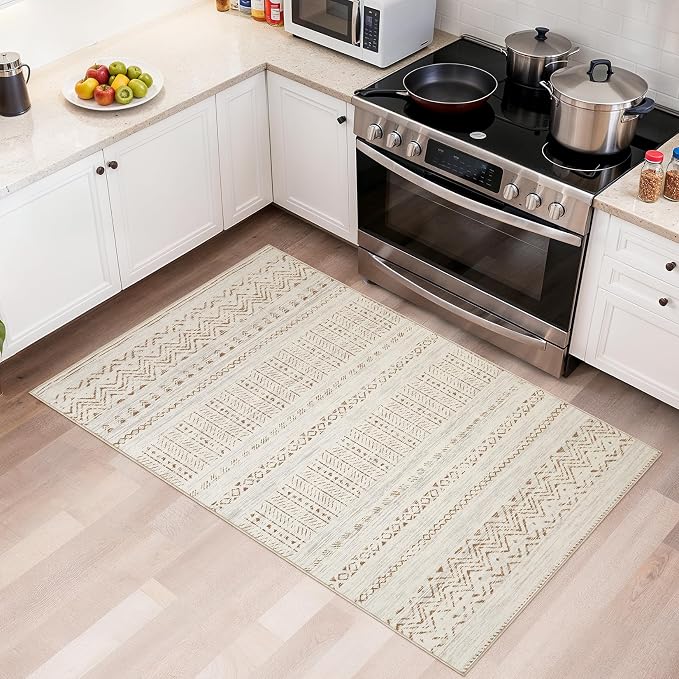 cotiled 3x5 Area Rugs Living Room Rug: Washable Boho Rugs - Image 3