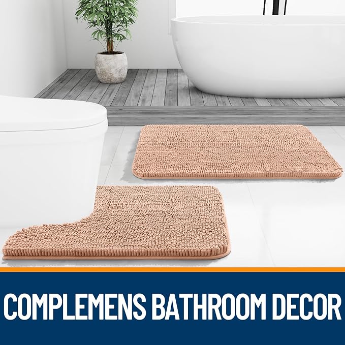 OLANLY Large Bathroom Rugs 45x27, Extra Soft Absorbent Chenille Bath Rugs - Image 7
