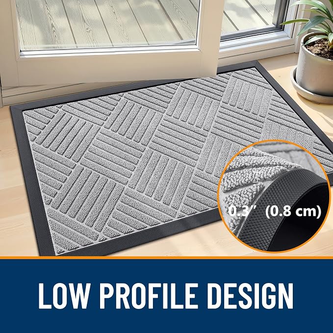 OLANLY Front Door Mat Outside Entrance 47x32, Heavy Duty Sturdy Natural Rubber - Image 4