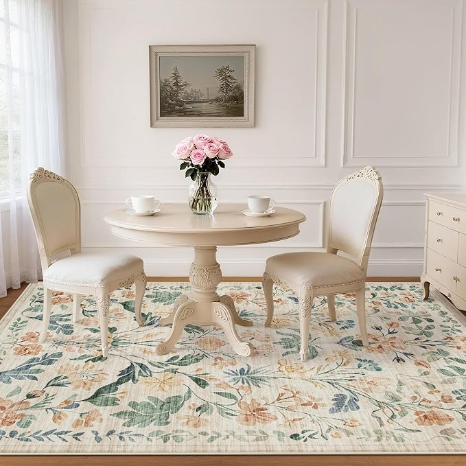 5x7 Area Rugs Washable Rug: Boho Living Room Rug Soft Non-Slip Low Pile Carpet - Image 8