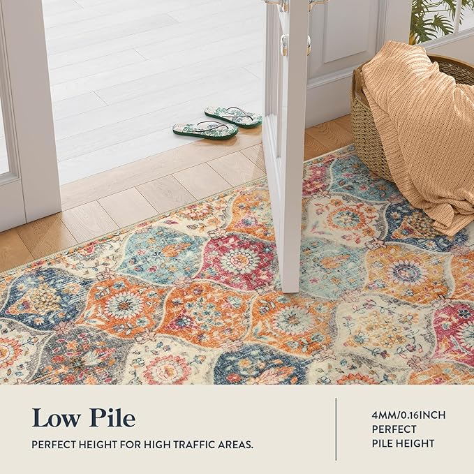 Lahome Moroccan Hallway Runner Rug, Oriental Laundry Room Rug Non-Slip Carpet - Image 3