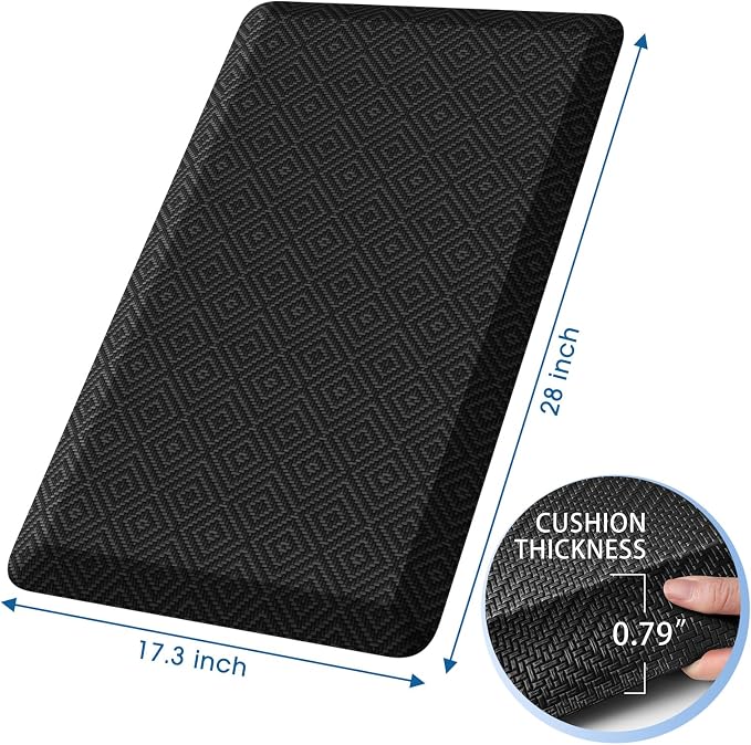 Mattitude 4/5 Inch Thick Kitchen Mat Cushioned Anti-Fatigue Floor Mat Water - Image 2