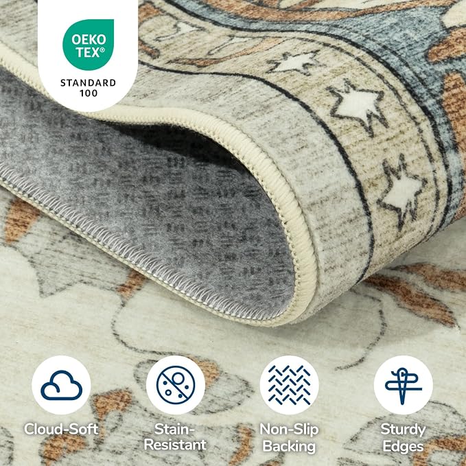 Lessymo Washable Area Rug for Living Room, 8x10 Large Rugs - Image 6