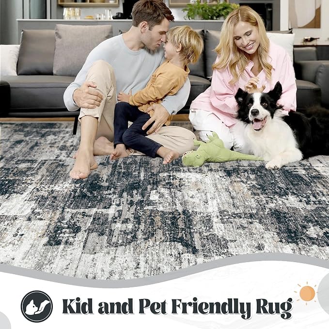 XLUEZ 10x14 Area Rugs for Living Room, Washable Modern Abstract Large Area Rug - Image 3