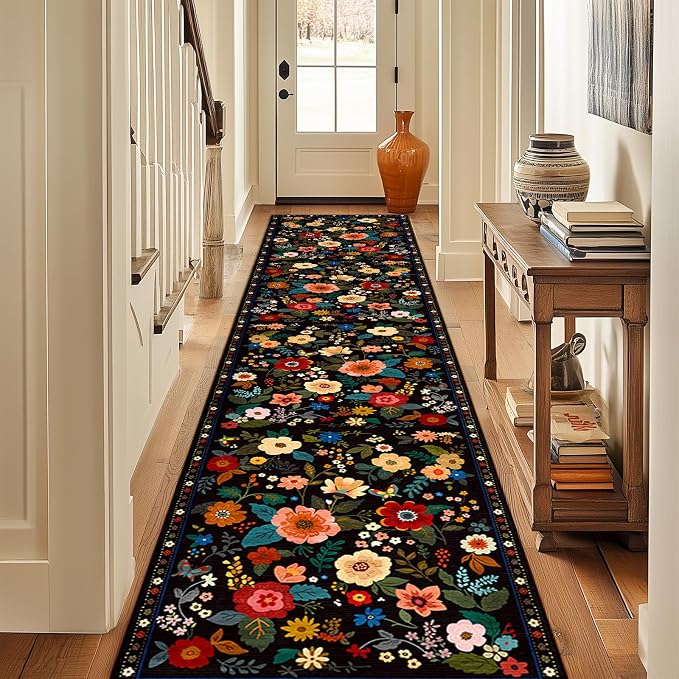 RELEANY Floral 2x8 Area Rugs Washable Print Boho Cute Carpet Non Slip Flower - Image 9