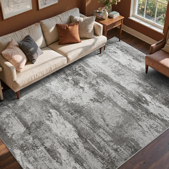5x7 Ft Abstract Area Rugs for Living Room, Soft Non-Slip Modern Washable Rugs by Cuzwlovita