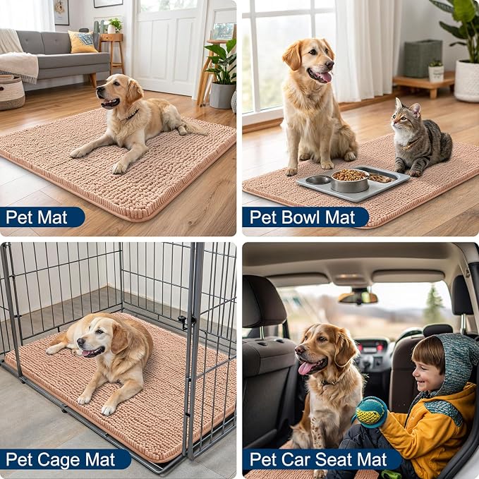 Smiry Dog Door Mat for Muddy Paws 24x16, Absorbent Dirt Trapper, Non-Slip - Image 6