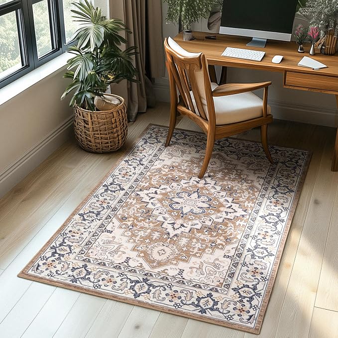 Lessymo 3 x 5 Area Rugs for Living Room- Machine Washable Area Rugs Boho Faux - Image 6