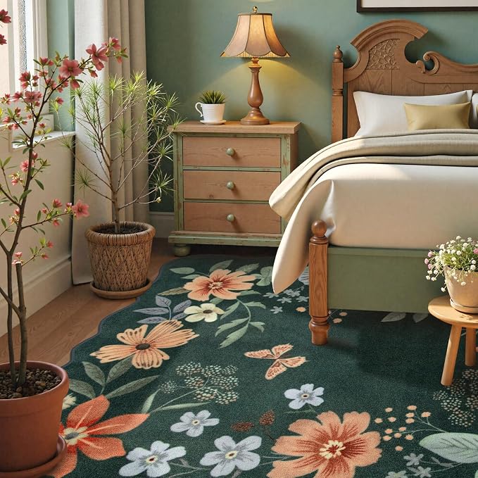 Lahome Floral Washable 6x9 Area Rugs, Soft Bedroom Rug - Image 4
