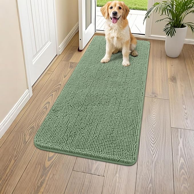 Smiry Dog Door Mat for Muddy Paws 47x24, Absorbent Dirt Trapper, Non-Slip by Smiry