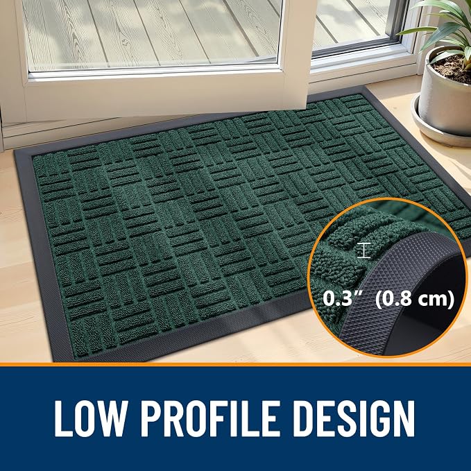 OLANLY Front Door Mat Outside Entrance 47x23, Heavy Duty Sturdy Natural Rubber - Image 4