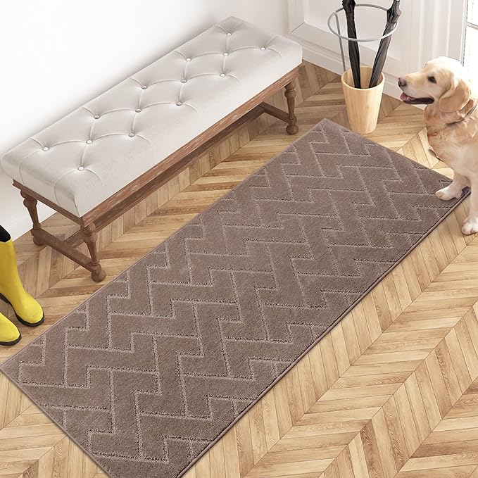 PURRUGS Dirt Trapping Door Mat 24" x 59", Non-Slip Machine Washable Entry Rug by PURRUGS