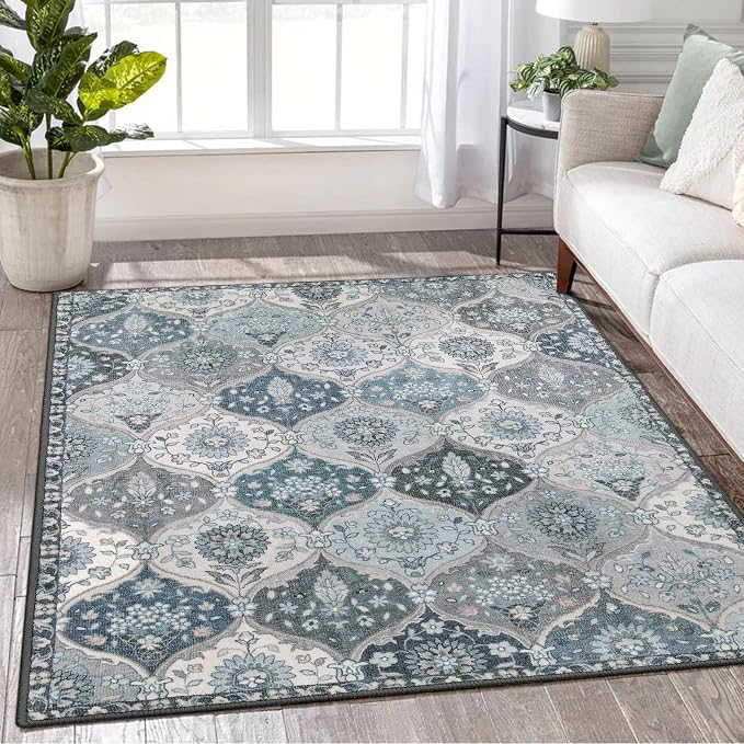 Lahome Moroccan Machine Washable Area Rugs, 4x6 Rug by Lahome