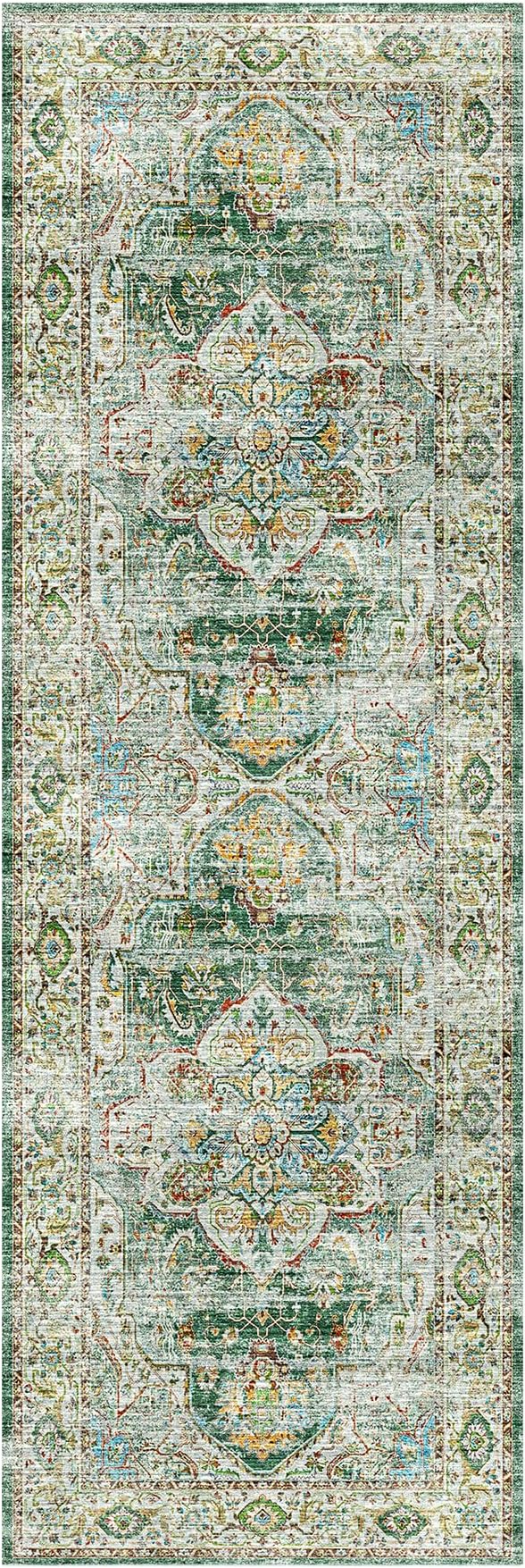 Madane Runner Rug 2'6''x8' Kitchen Runner, Hallway Runner Printed Vintage - Image 3