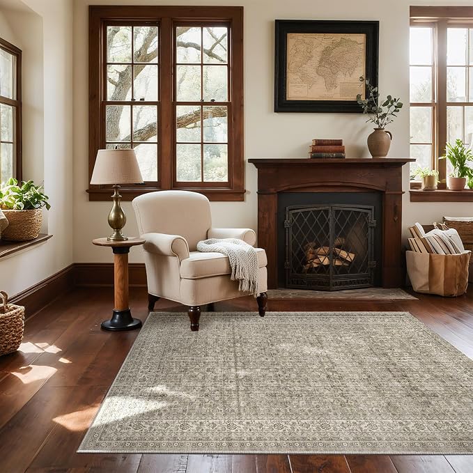 3x5 Washable Area Rugs for Entryway: Door Mat Indoor Entrance Throw Rug Stain - Image 2