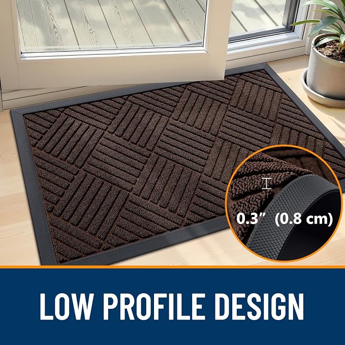 OLANLY Front Door Mat Outside Entrance 47x17, Heavy Duty Sturdy Natural Rubber - Image 4