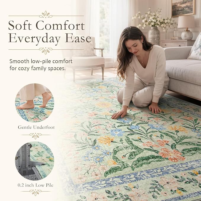 Wonnitar Washable Runners for Hallways, Boho 8ft Non Silp Extra Long Rugs for - Image 4