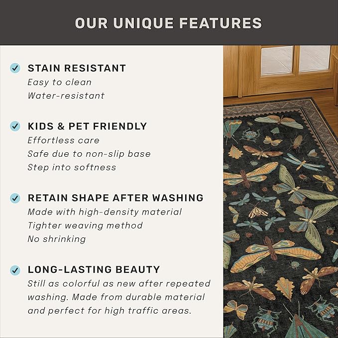 Small Black Entryway Rug - Image 7