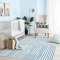 Lahome Abstract Washable Rugs, 4x6 Blue Rug by Lahome