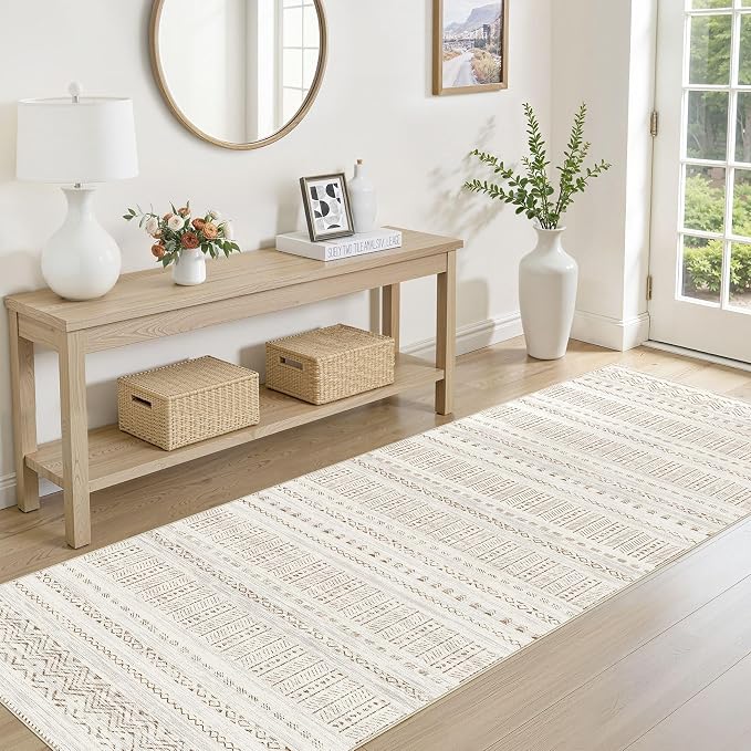 cotiled Hallway 2.6x10 Runner Rugs: Washable Boho Rugs - Image 3