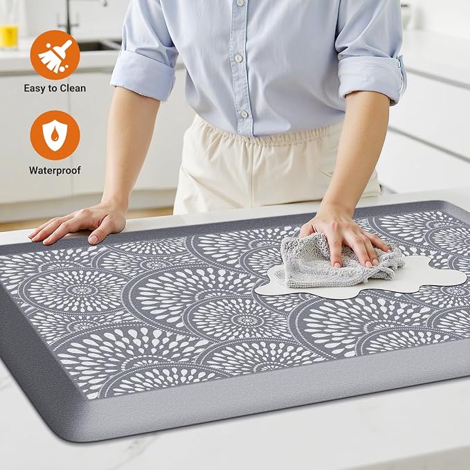 Mattitude 4/5 Inch Kitchen Mat, 17.3x28in Heavy Duty Ergonomic Comfort Foam - Image 3