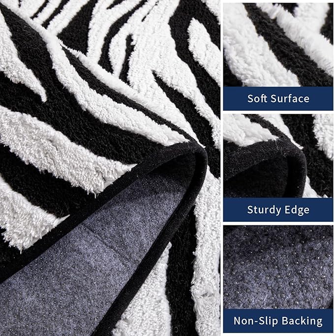 YIHOUSE 6×9 Ft Area Rugs, Washable Plush Soft Zebra Print Carpet, Non-Slip - Image 5