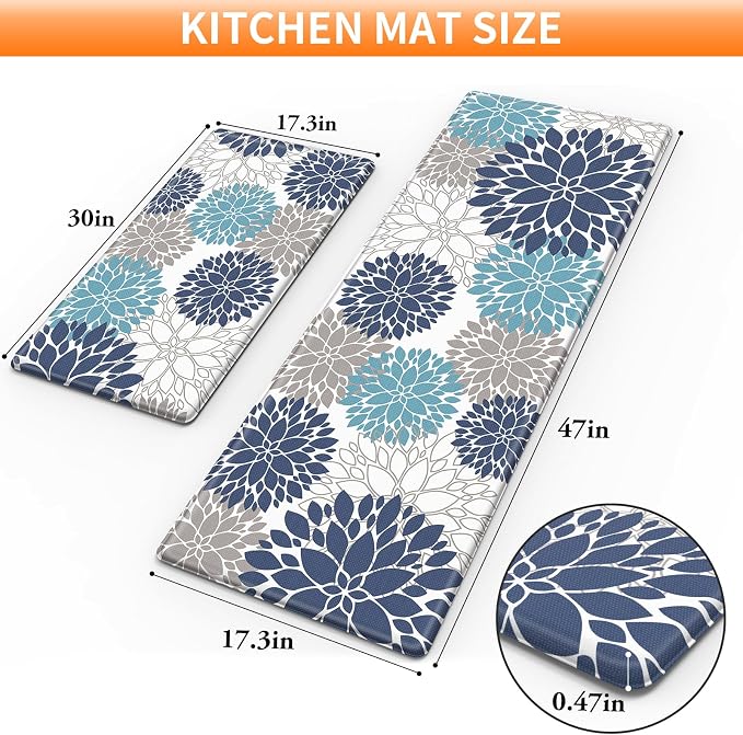 StepLively Kitchen Mats for Floor, 0.47" Anti Fatigue Mats for Kitchen Floor - Image 2