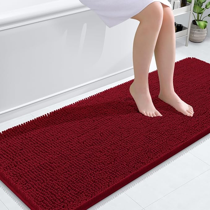 OLANLY Bathroom Runner Rugs 59x24, Extra Soft Absorbent Chenille Bath Rugs by OLANLY
