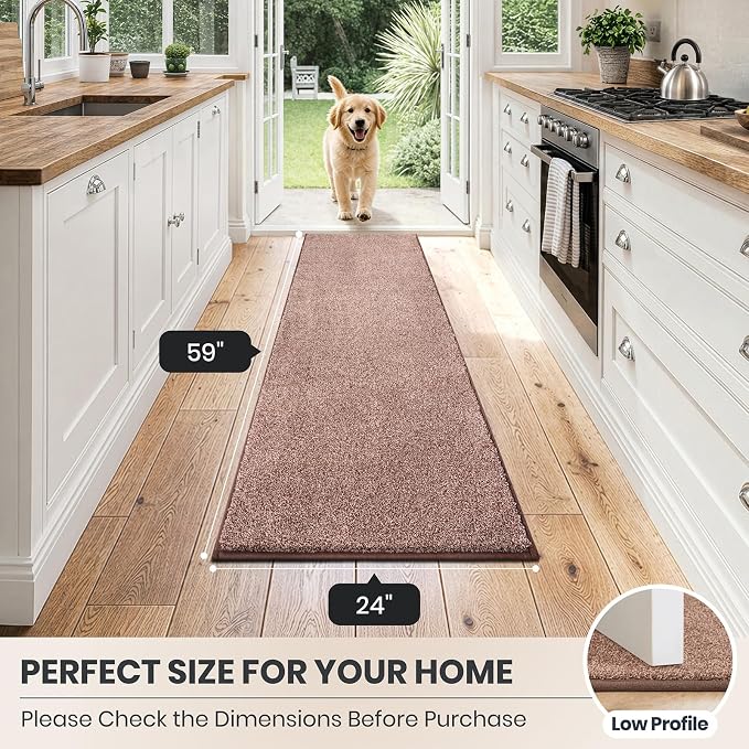 PURRUGS Dirt Trapping Door Mat 24" x 59", Non-Slip Machine Washable Entryway Rug - Image 8