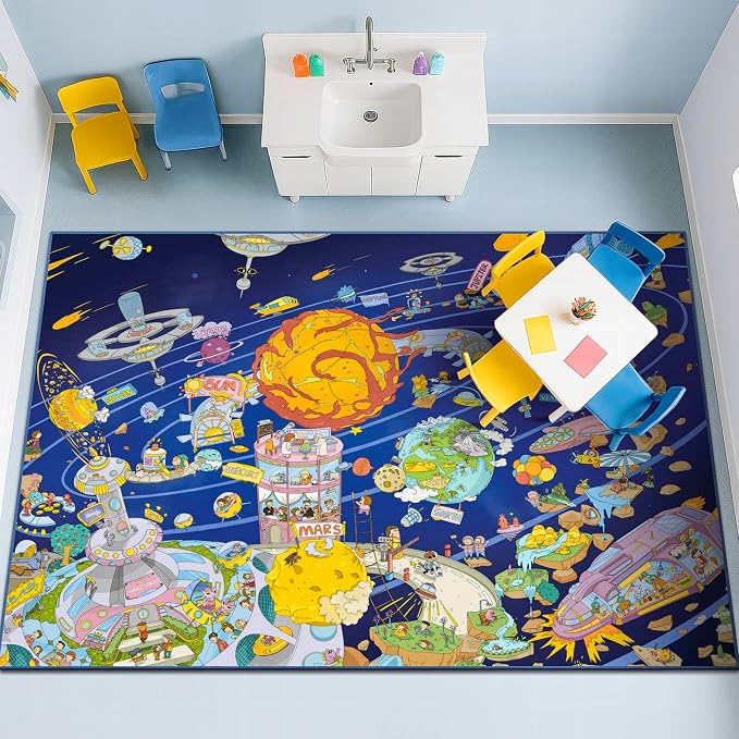 Hazo Haus Galaxy 8x10 Educational Kids Rug - Image 8