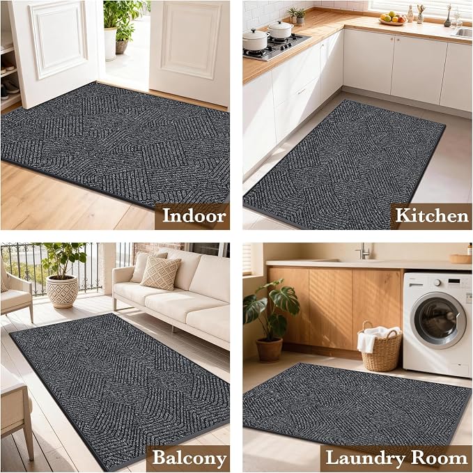 Indoor Door Mat 30"x47" Large, Low-Profile Welcome Front Door Mat Indoor - Image 8