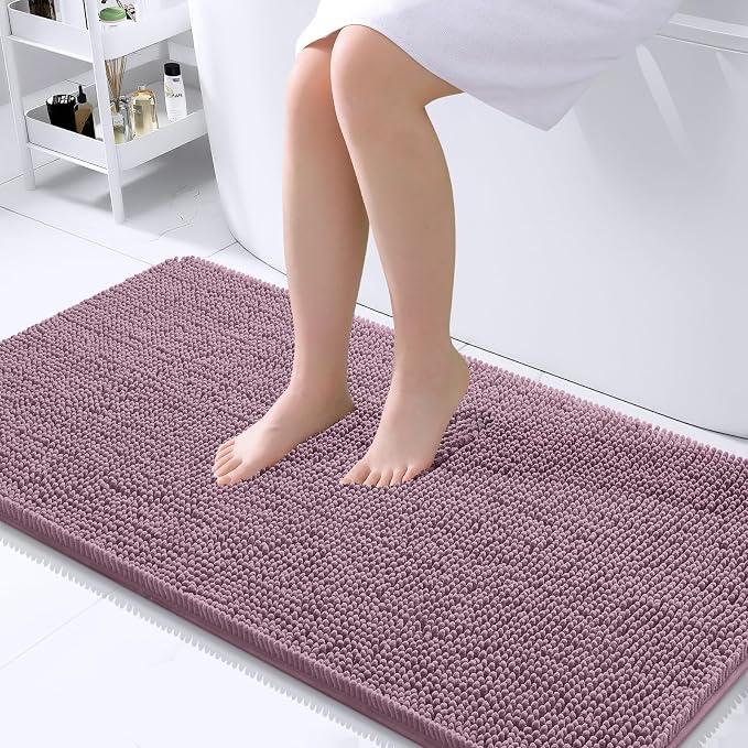 OLANLY Large Bathroom Rugs 40x24, Extra Soft Absorbent Chenille Bath Rugs by OLANLY