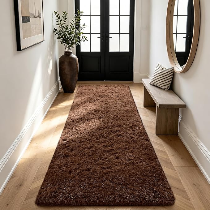 Shag Runner Rug for Bedroom Living Room 3x7 Upgrade Non-Slip Fluffy Soft - Image 6