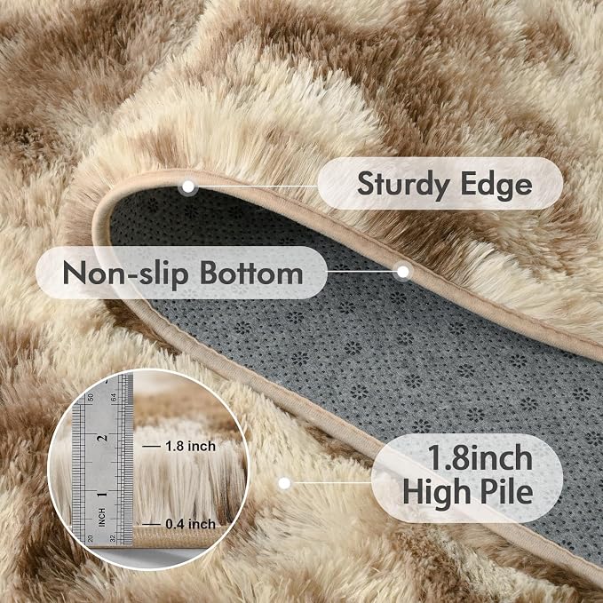 8x10 Ft Extra Large Shag Rugs for Living Room, Tie Dyed Ultra Soft Fluffy Furry - Image 5