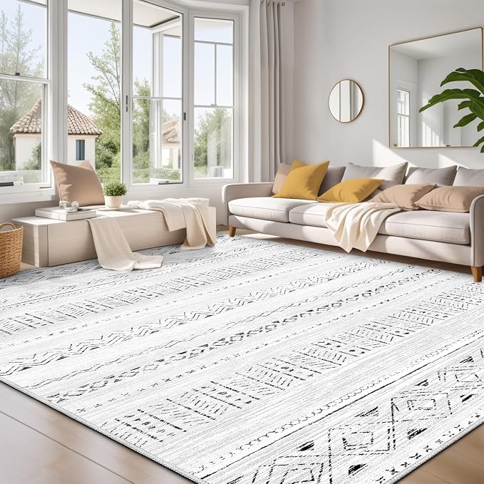 cotiled 9x12 Area Rugs Living Room Rug: Washable Boho Rugs by COTILED