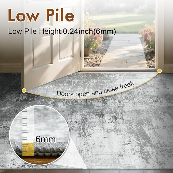 4x6 Ft Area Rugs for Living Room, Soft Non-Slip Washable Rugs Modern Abstract - Image 7