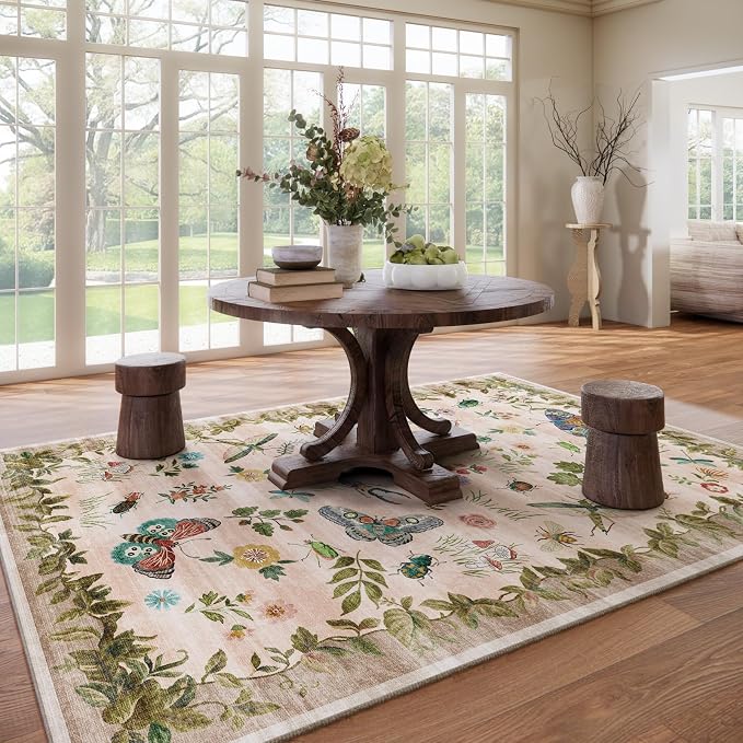 Machine Washable Rugs for Living Room: 8x10 Area Rugs Stain Resistant Non Slip - Image 7