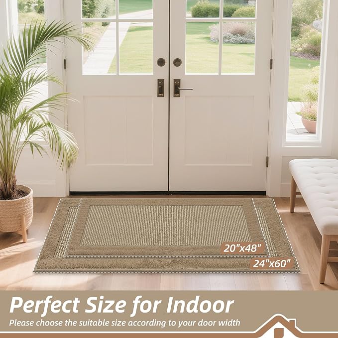 BEQHAUSE Indoor Door Mat 20" x 48", Dirt Trapper Door Mats Non-Slip Entryway - Image 2